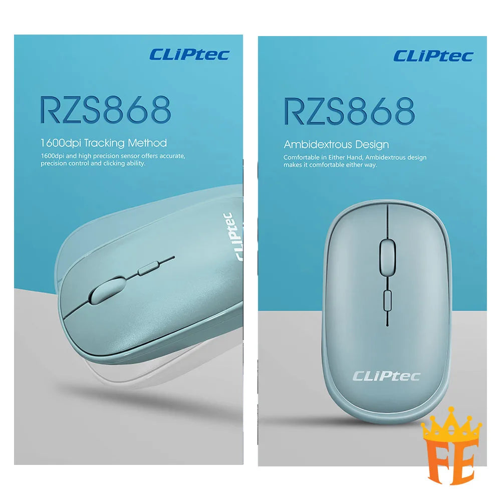 CLiPtec 1600DPI 2.4Ghz Wireless Silent Mouse- Youth Xilent RZS-868