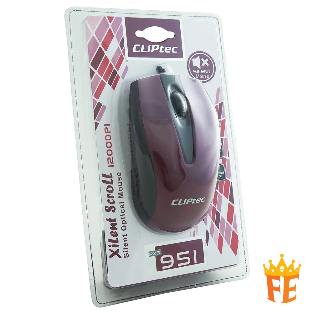 CLiPtec 1200 dpi Silent Optical Mouse - Xilent Scroll RZS-951