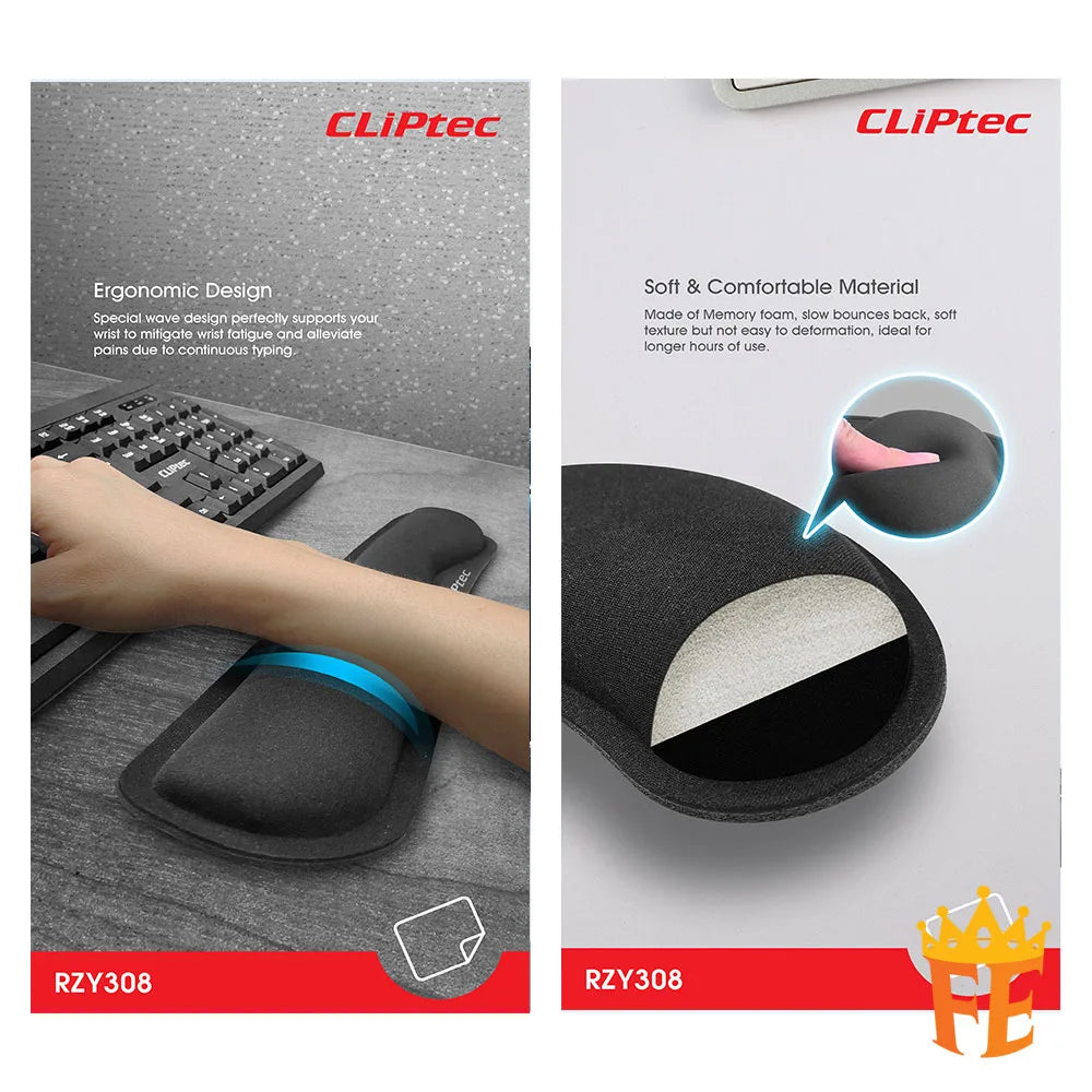 CLiPtec Keyboard Memory Foam Wrist Rest Pad (KB-Pad) Black RZY-308