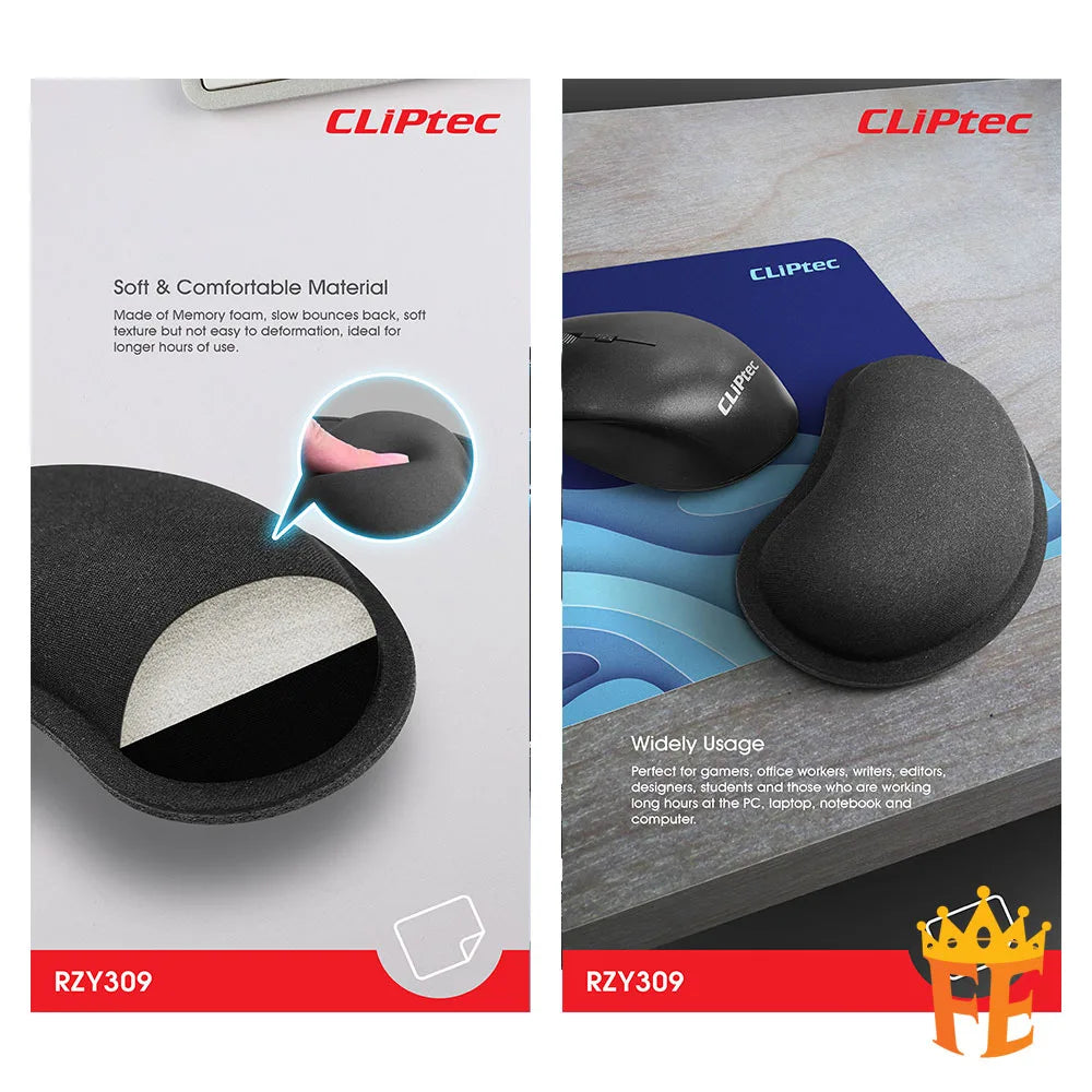 CLiPtec Mouse Memory Foam Wrist Rest Pad (MS-Pad) Black RZY-309