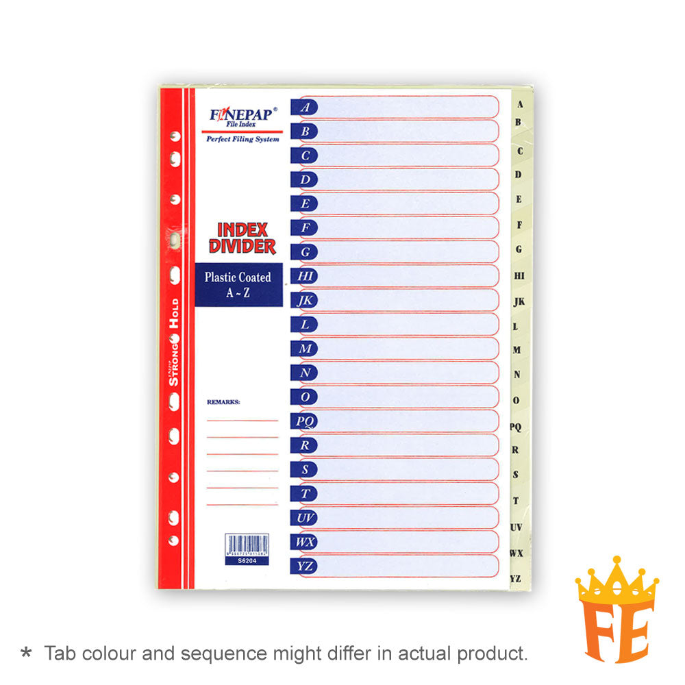 Finepap Plastic Coated Index Divider Jan-Dec / A-Z / 1-12 / 1-31 / 5 Tabs / 10 Tabs / 12 Tabs