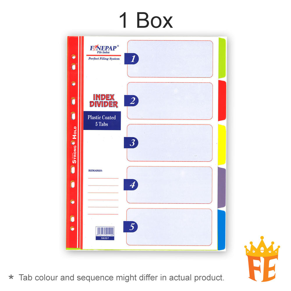 Finepap Plastic Coated Index Divider Jan-Dec / A-Z / 1-12 / 1-31 / 5 Tabs / 10 Tabs / 12 Tabs