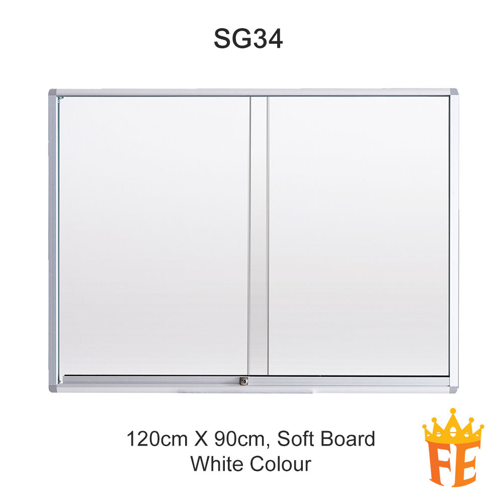 Standard Aluminium Frame With Sliding Glass Cabinet Notice Board All Material & Size
