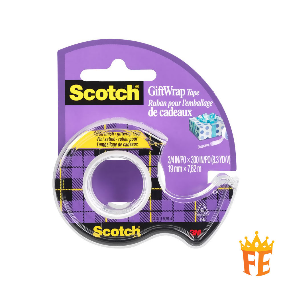 3M Scotch 15Dm-2 Gift Wrap Tape 19mm X 7.62M (3/4" X 600")