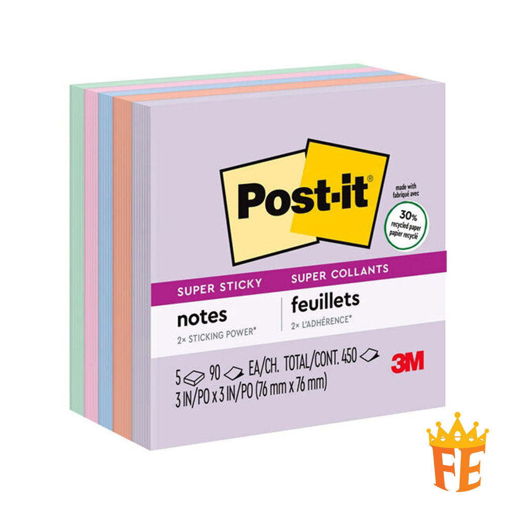 3M Post-It Super Sticky Cubes 654-5ss 3" X 3"