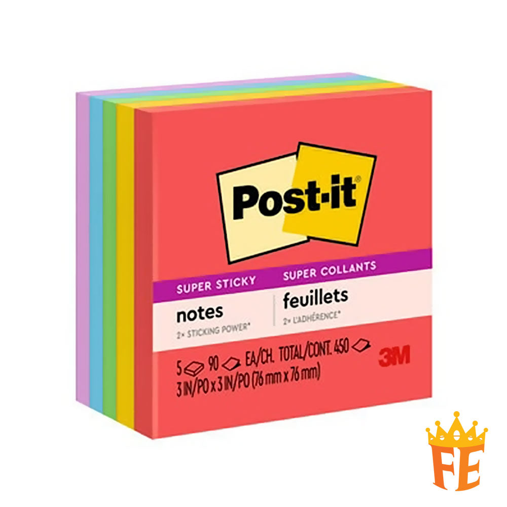 3M Post-It Super Sticky Cubes 654-5ss 3" X 3"