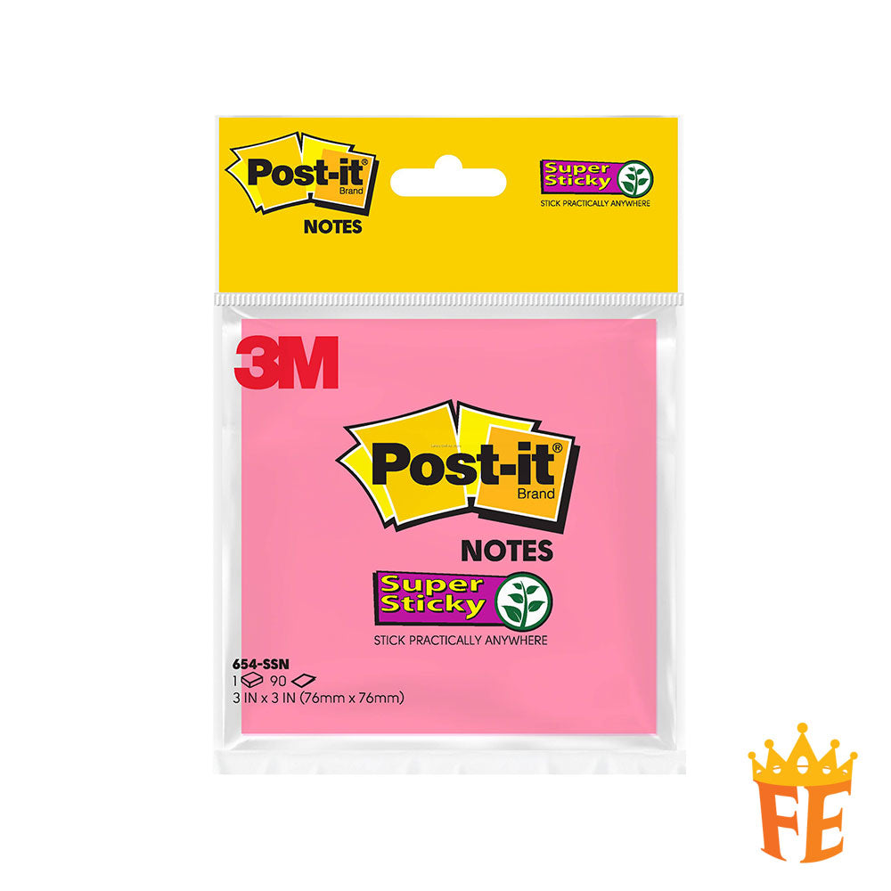 3M Post-It Super Sticky Notes 654 3" X 3" 90s