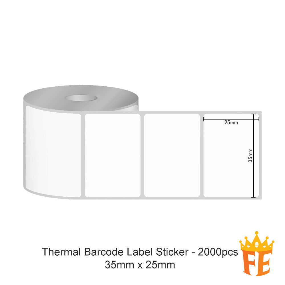 Sono-Roll Barcode Label 35mm x 25mm x 1" Non Top Coated Roll Type 1 Pack Of 10 Rolls