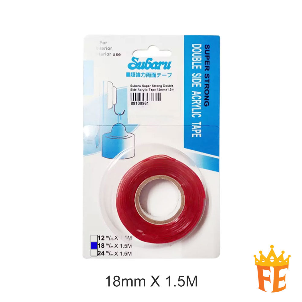 Subaru Acrylic Tape 12 / 18 / 24mm X 1.5 / 10meter