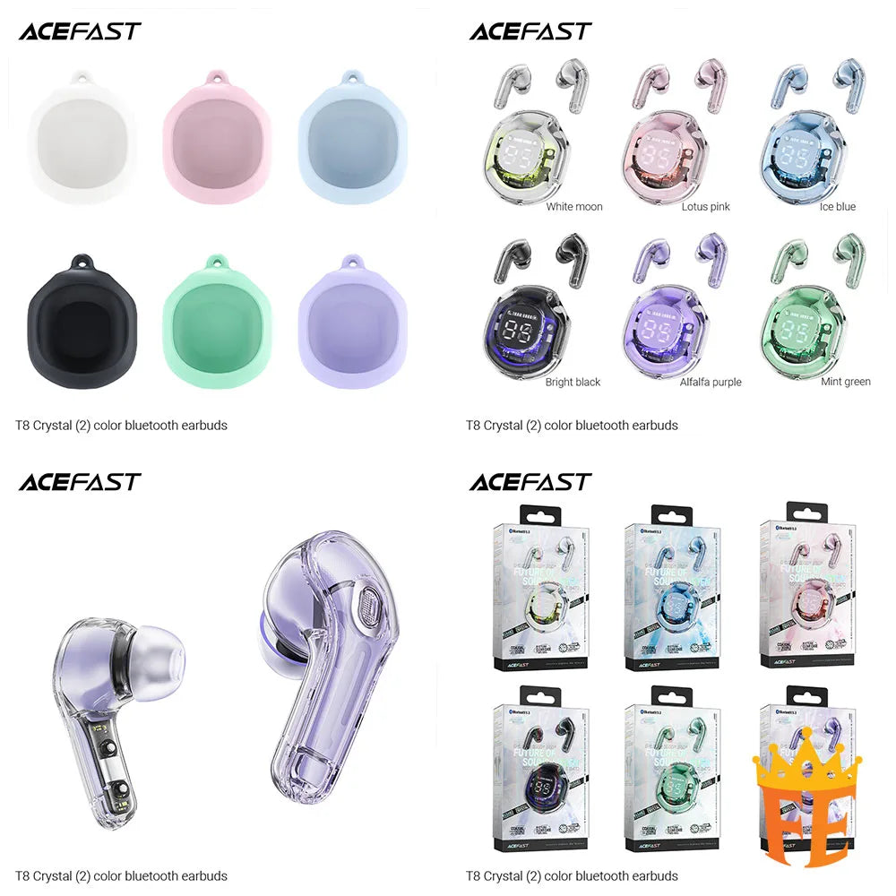 ACEFAST Crystal Color (2) SVE AI Bluetooth Earbuds T8