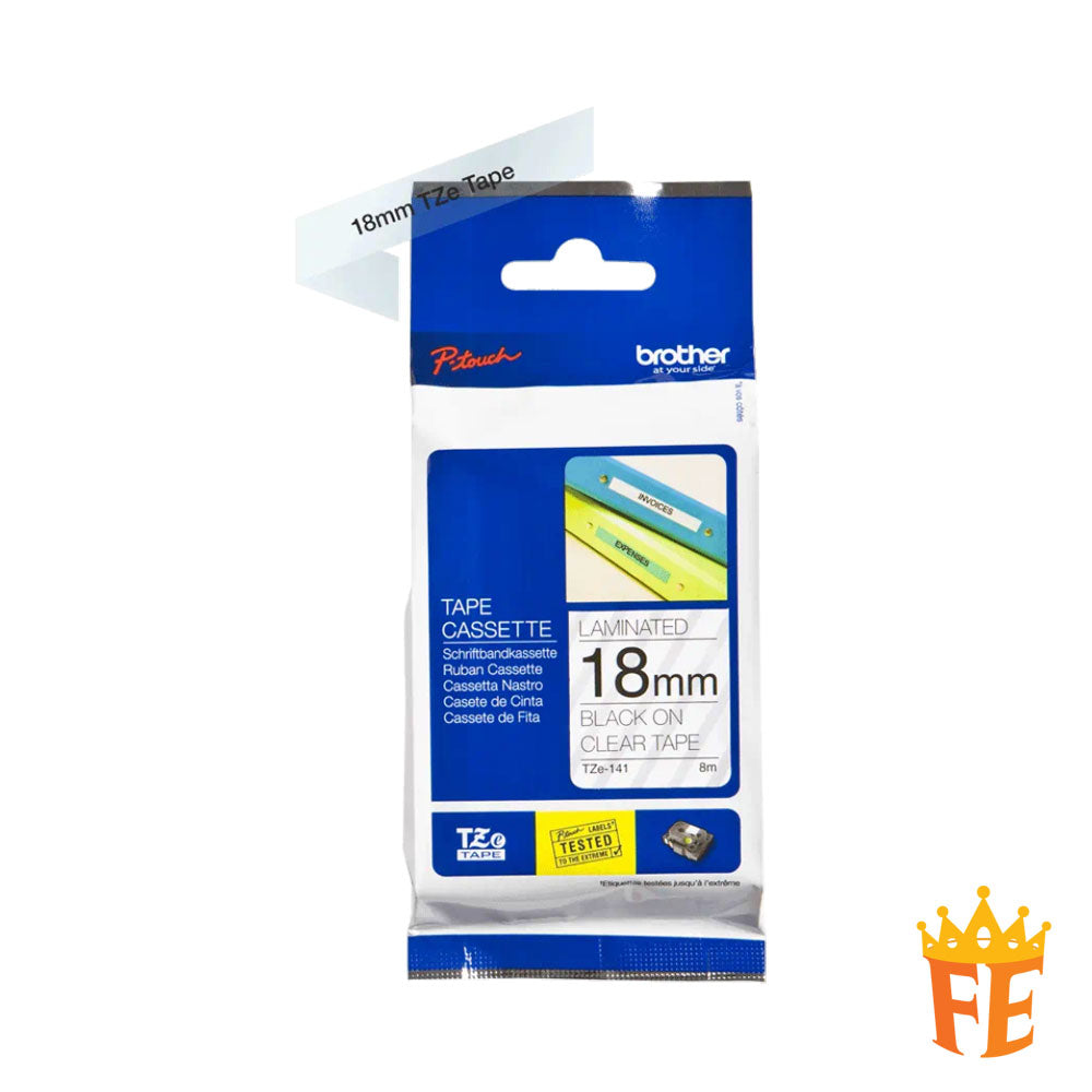 Brother Standard Laminated TZe Tapes (8 metres length)