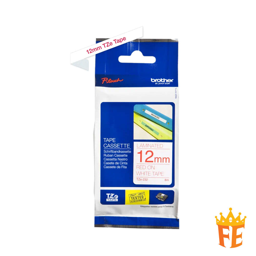 Brother Standard Laminated TZe Tapes (8 metres length)