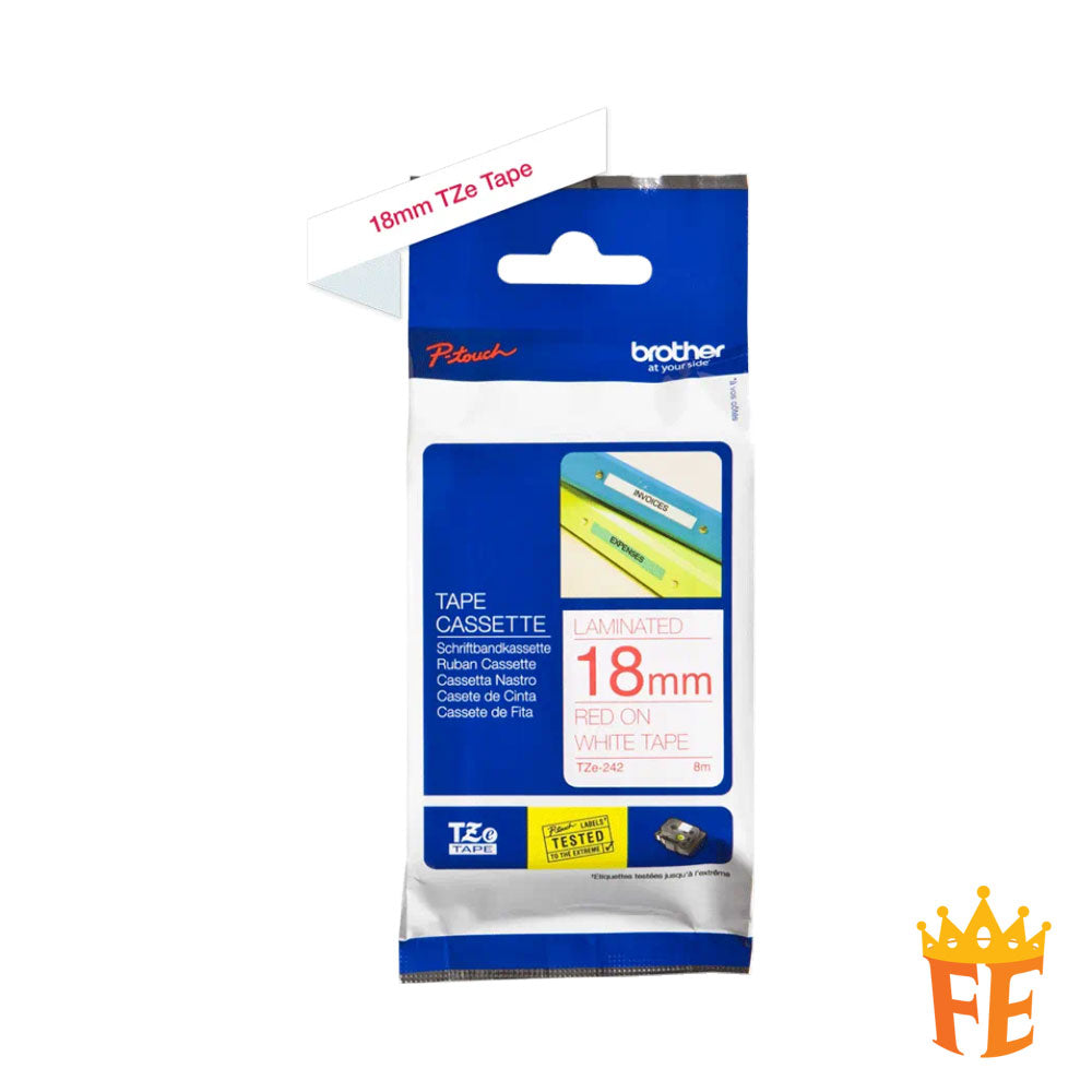 Brother Standard Laminated TZe Tapes (8 metres length)