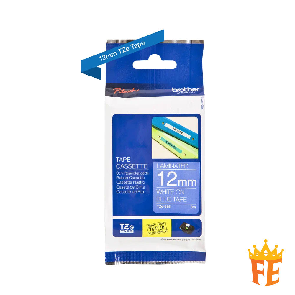 Brother Standard Laminated TZe Tapes (8 metres length)