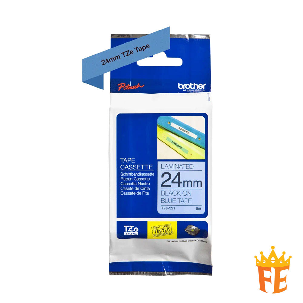 Brother Standard Laminated TZe Tapes (8 metres length)