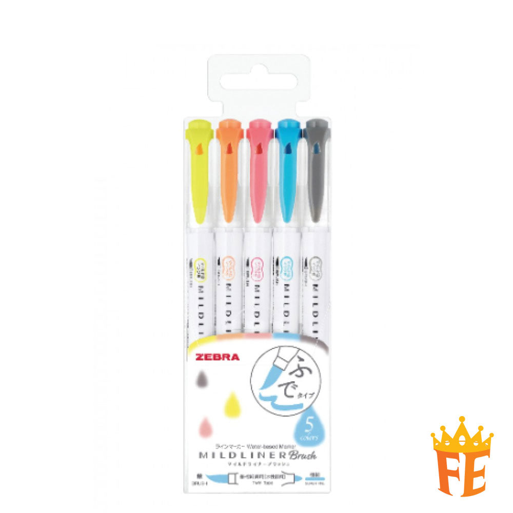 Artline Zebra Mildliner Brush Tip All Colour