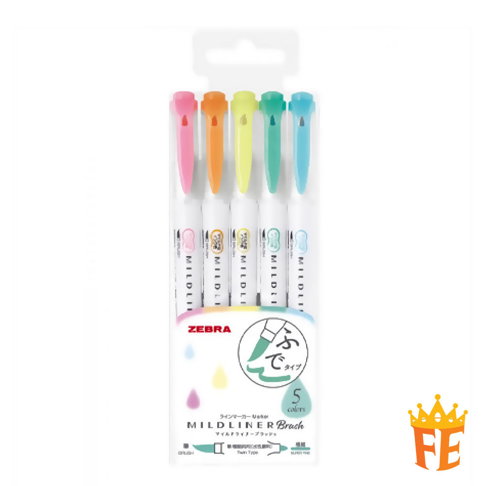 Artline Zebra Mildliner Brush Tip All Colour