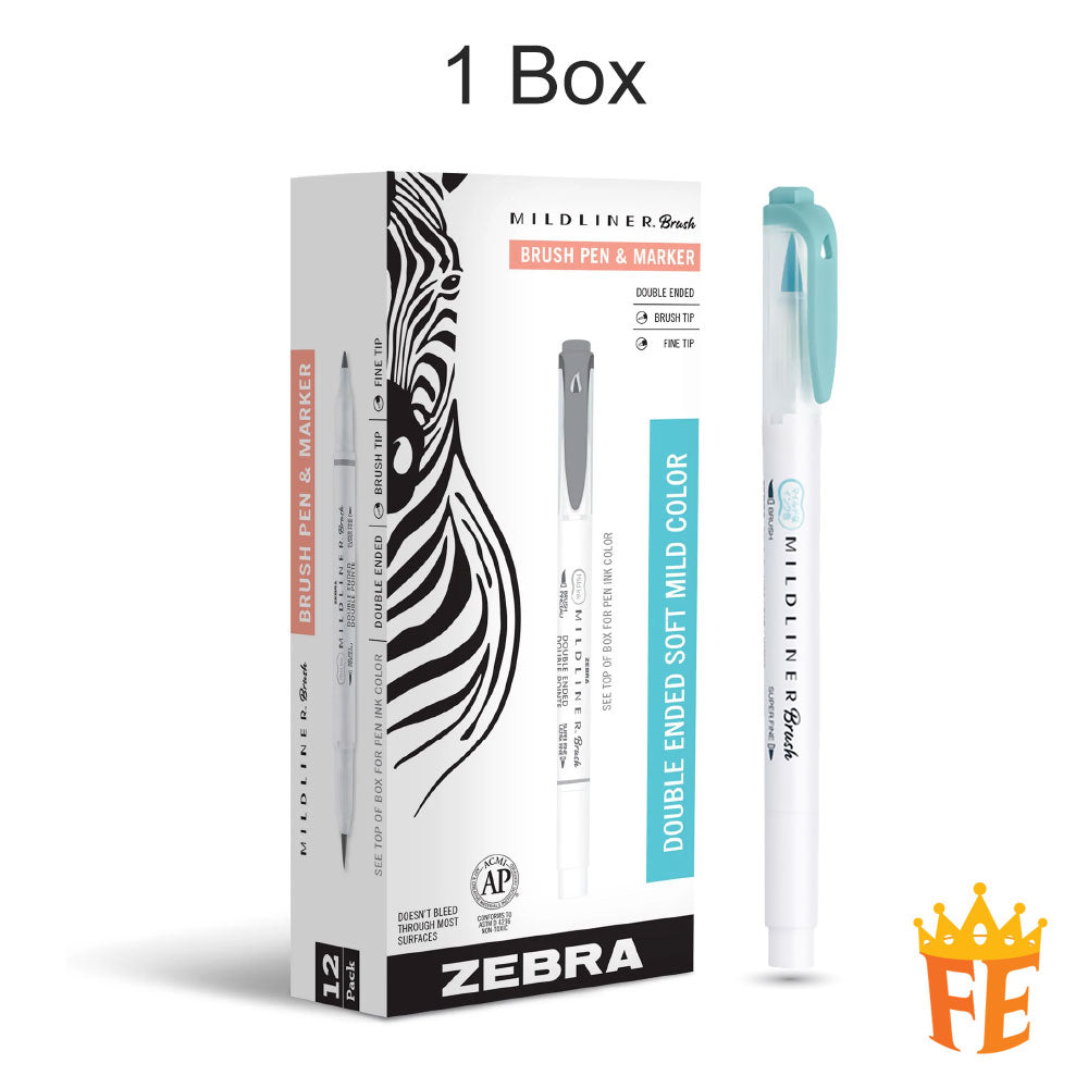 Artline Zebra Mildliner Brush Tip All Colour