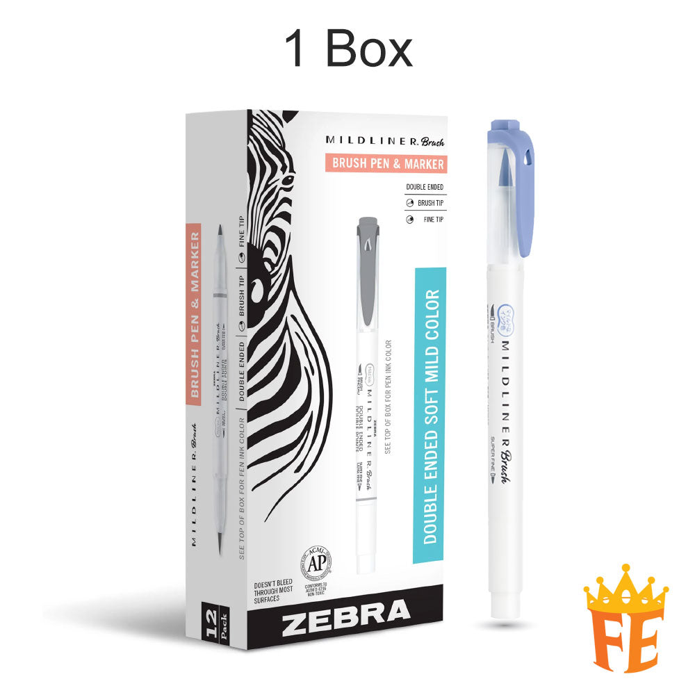 Artline Zebra Mildliner Brush Tip All Colour