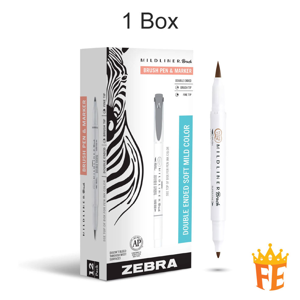 Artline Zebra Mildliner Brush Tip All Colour