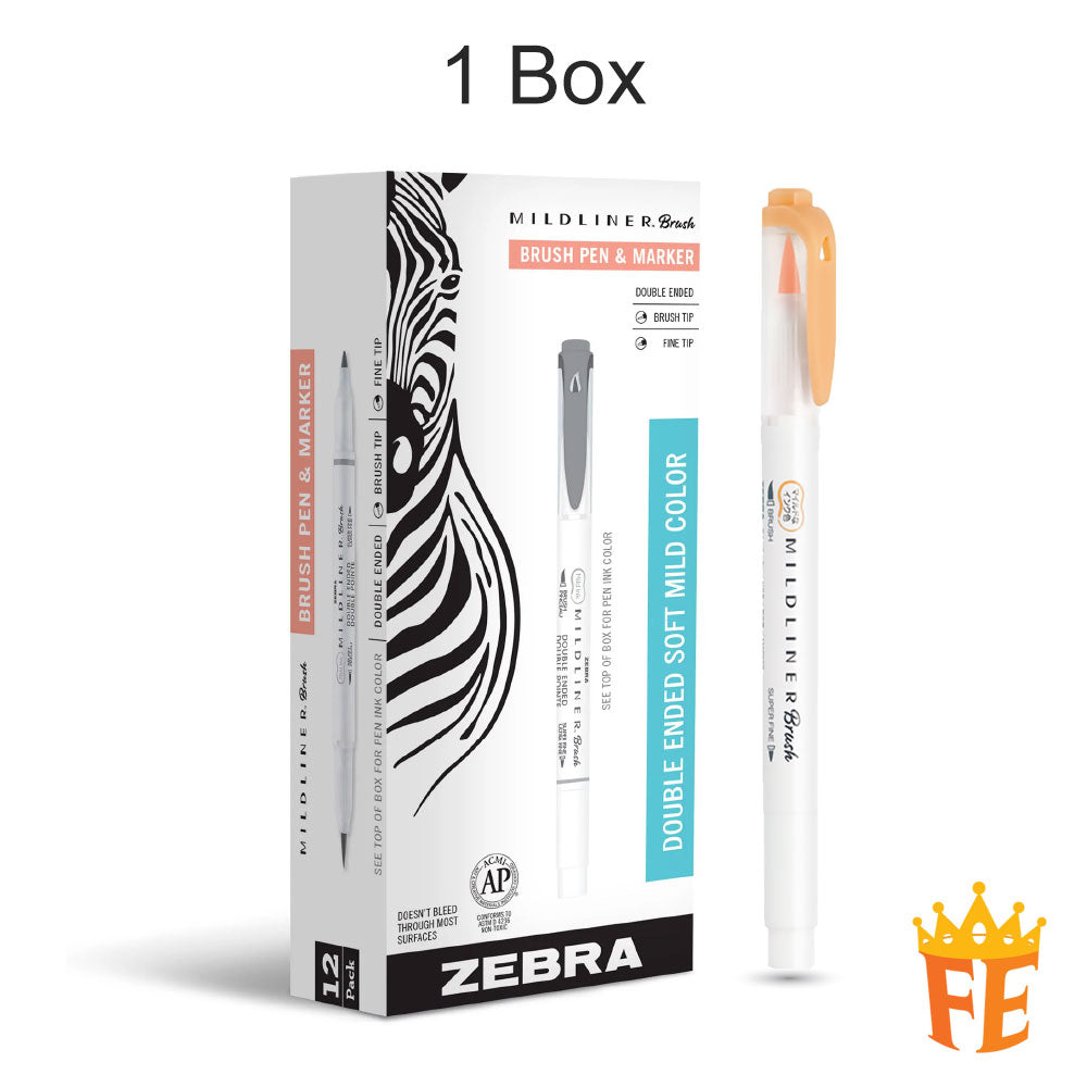 Artline Zebra Mildliner Brush Tip All Colour