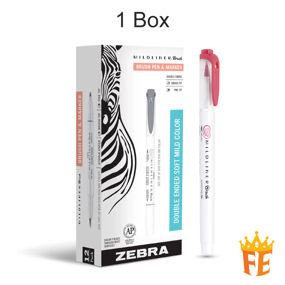 Artline Zebra Mildliner Brush Tip All Colour