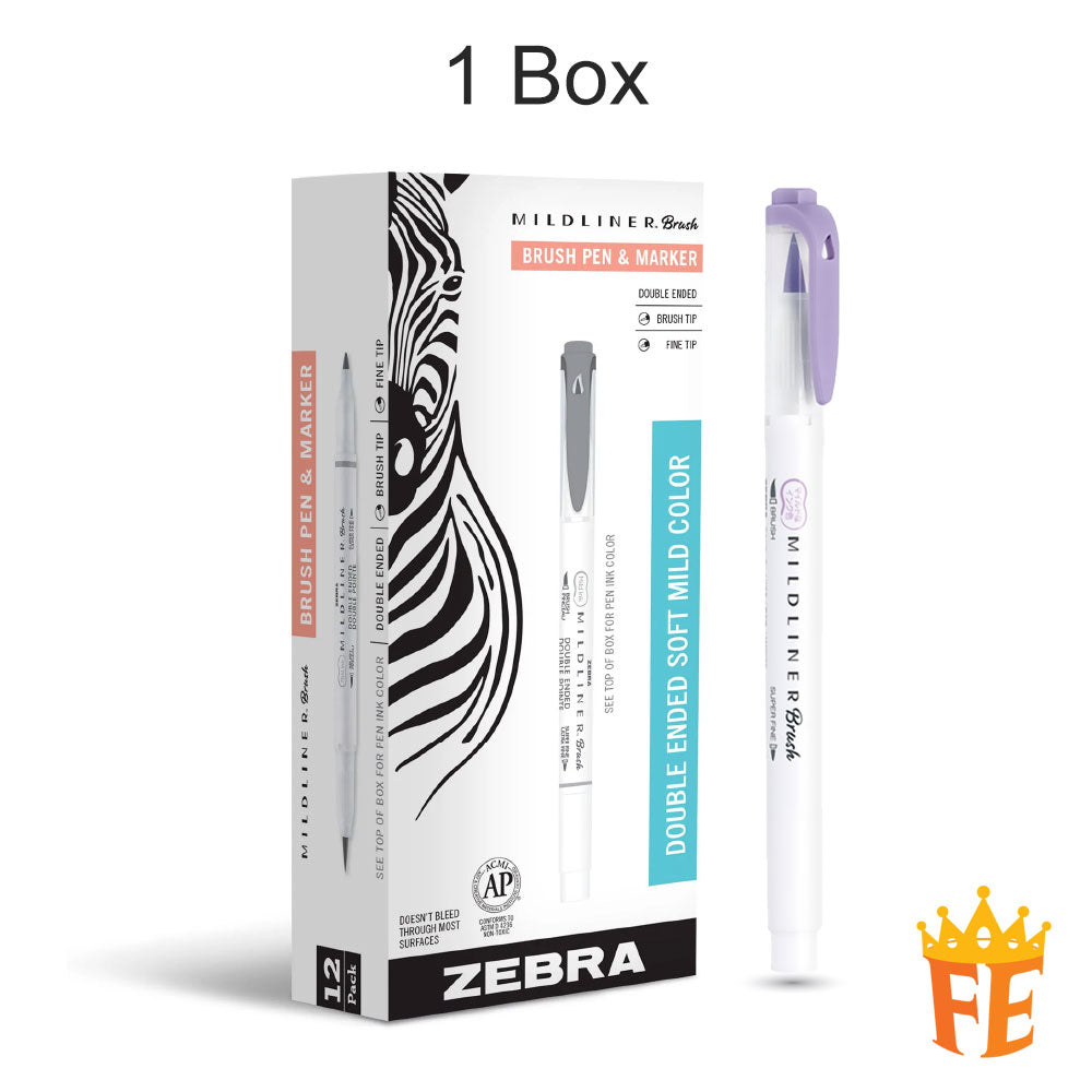 Artline Zebra Mildliner Brush Tip All Colour