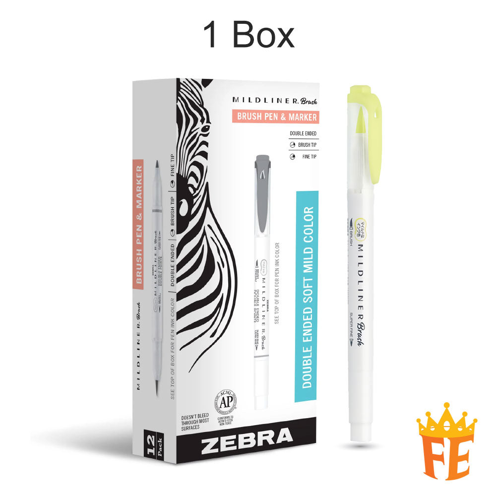 Artline Zebra Mildliner Brush Tip All Colour