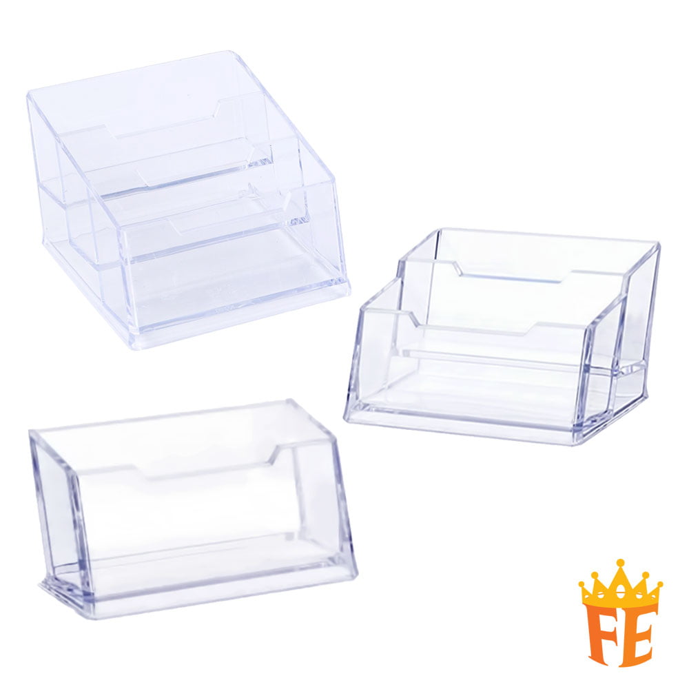 Acrylic Tabletop Business Card Holder With 1 / 2 / 3 Compartment