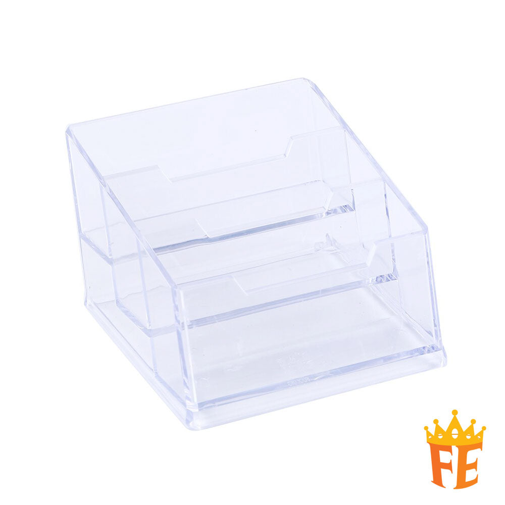 Acrylic Tabletop Business Card Holder With 1 / 2 / 3 Compartment