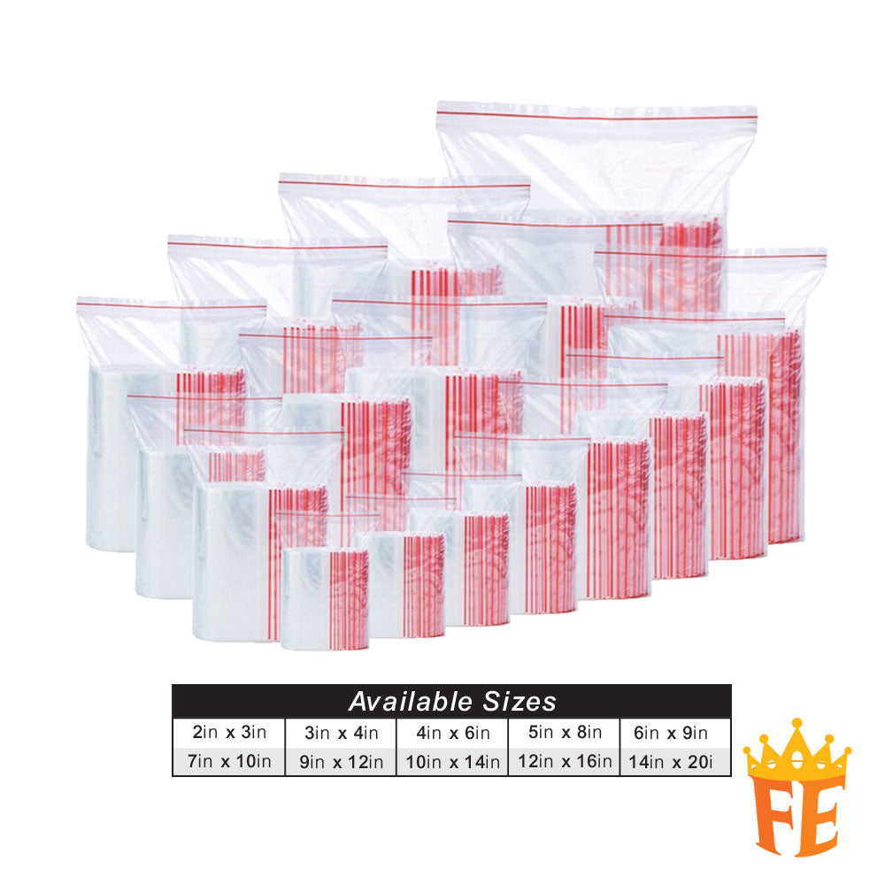 Zip Lock Bags 100 pcs per pack All Size