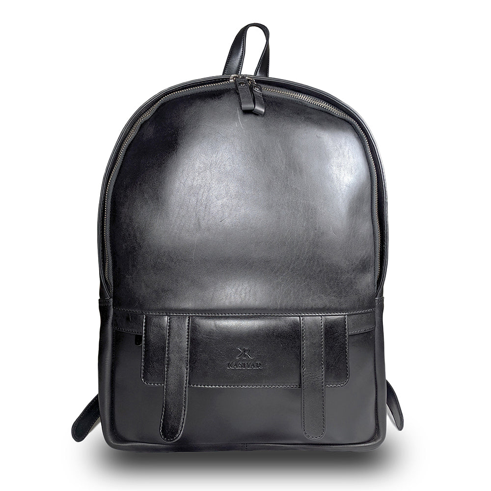 KASIYAR Premium Leather Backpack Black KR-007