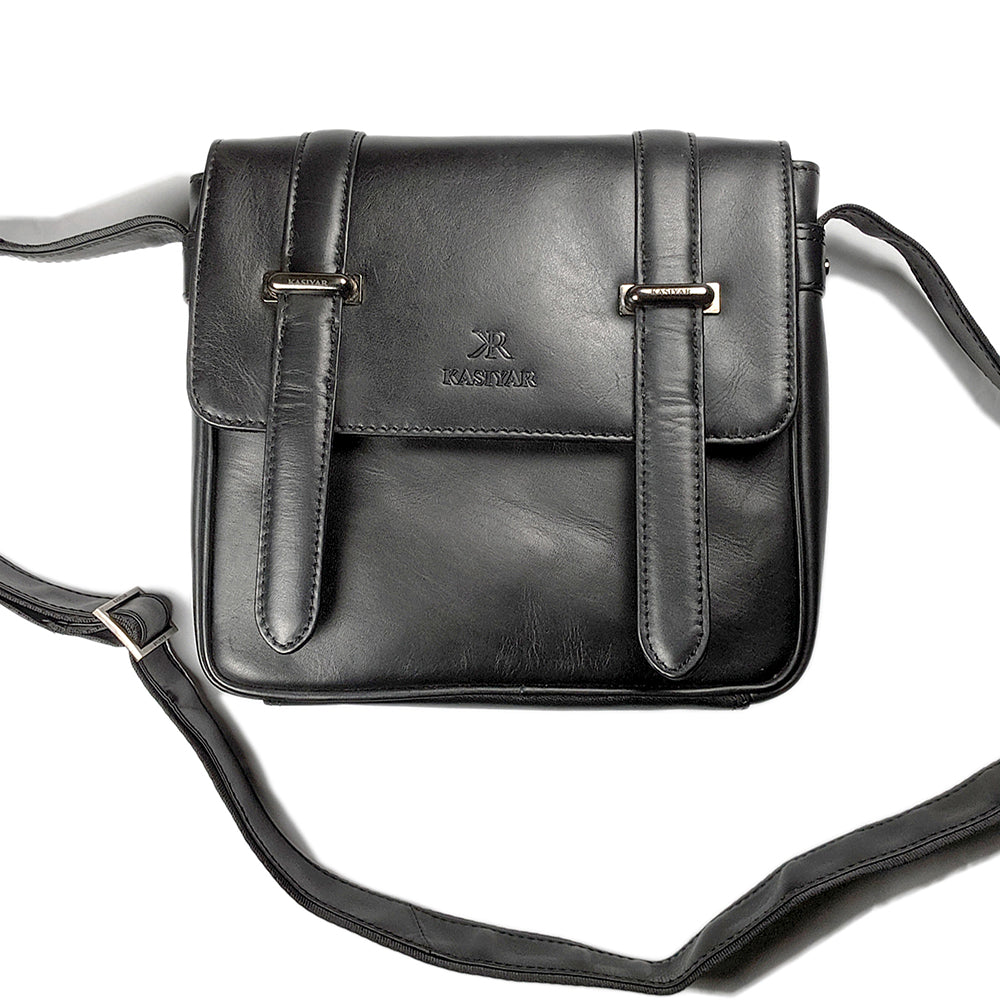 KASIYAR Premium Leather Crossbody Bag Black KR-004