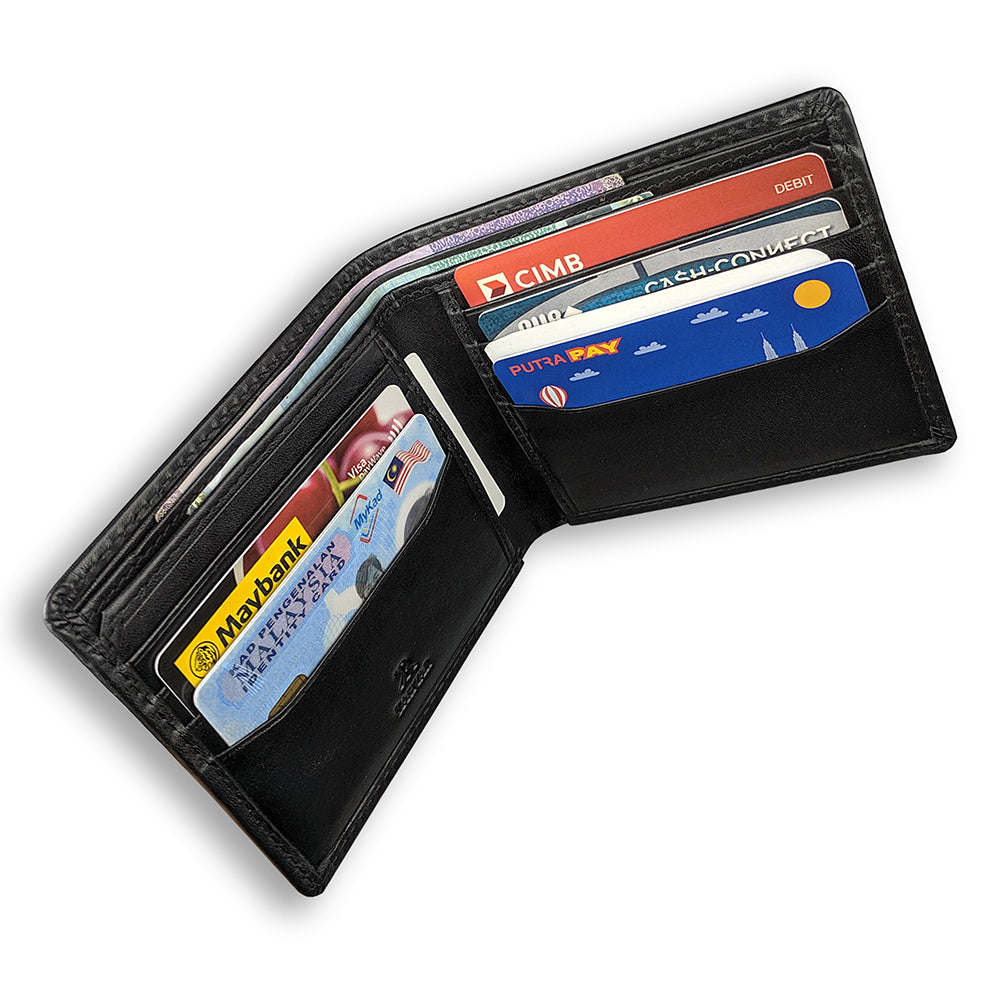 KASIYAR Premium Leather Classic Wallet Black KR-009