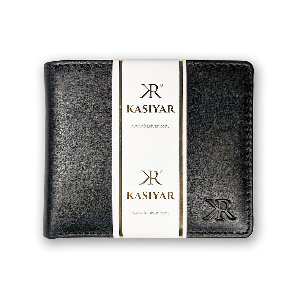 KASIYAR Premium Leather Classic Wallet Black KR-009