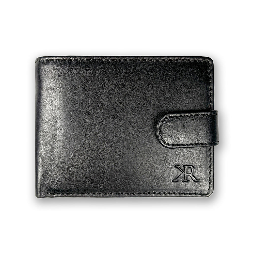 KASIYAR Premium Leather Wallet With Top Loop Black KR-008