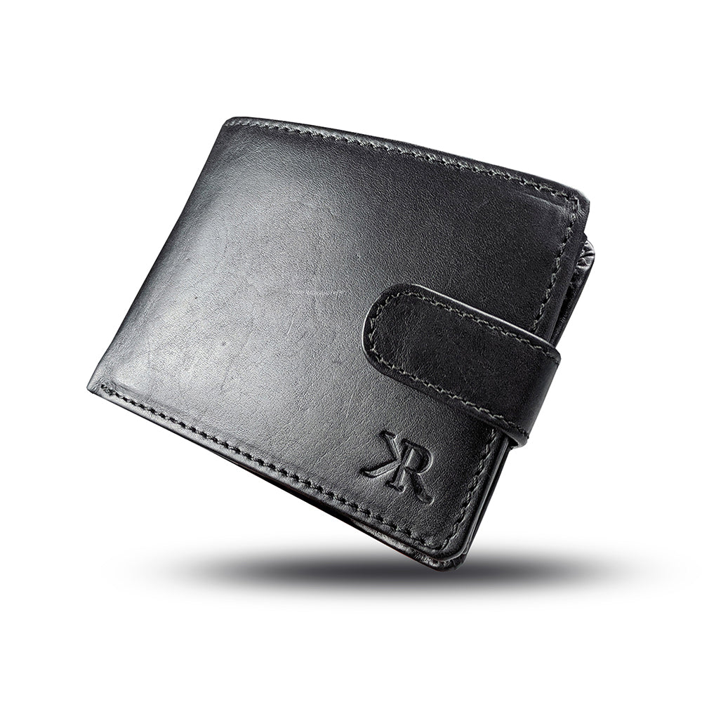 KASIYAR Premium Leather Wallet With Top Loop Black KR-008