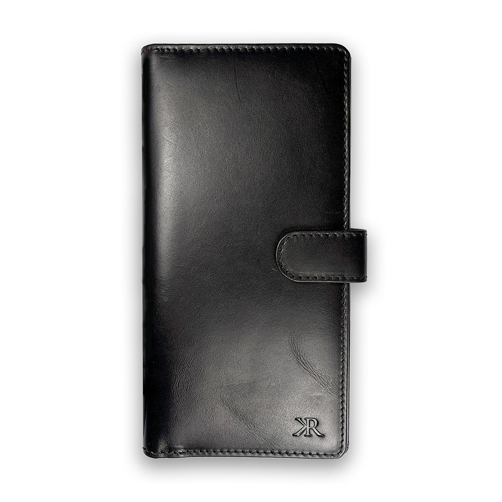 KASIYAR Premium Leather Travel Wallet Black KR-013